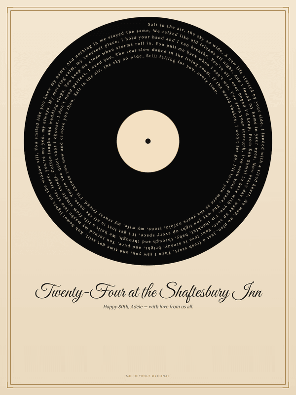 Classic Vinyl lyric wall art example